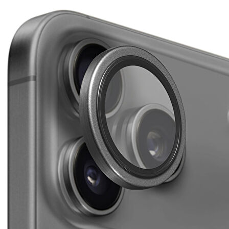 Buff iPhone 17 Pro Metal Kamera Lens Koruyucu - Gri