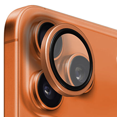 Buff iPhone 17 Pro Metal Kamera Lens Koruyucu - Turuncu