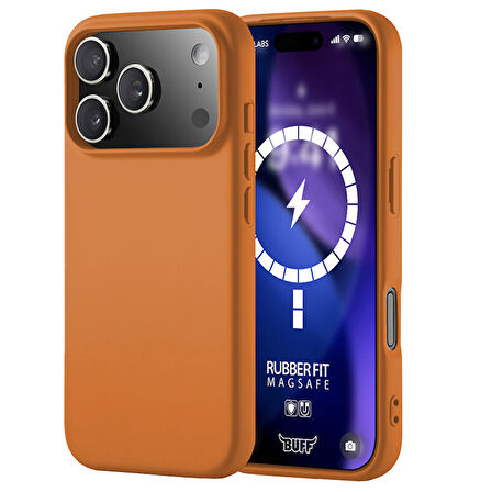 Buff iPhone 17 Pro MagSafe Rubber Fit Silikon Kılıf - Turuncu