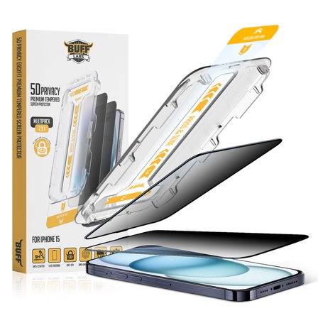 Buff iPhone 15 Avantaj Paket - MagSafe Kılıf + Ekran Koruyucu + Lens Koruyucu Privacy