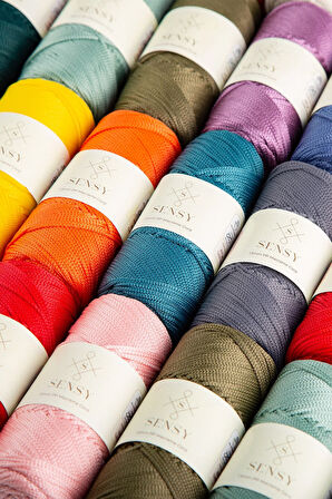 1.5 Mm - 100 gr Polyester Makrome Ipi Sarı 150 M Polyester Makrome Ip Supla Ip Ve Çanta Ipliği