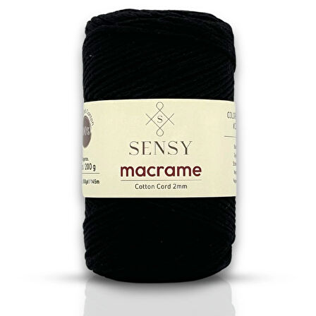Sensy Koton Pamuk Makrome İpi 2mm Cotton Zincir Makrome Çanta İpi Supla İpi Koton İp