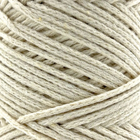 Sensy Koton Pamuk Makrome İpi 2mm Cotton Zincir Makrome Çanta İpi Supla İpi Koton İp Ekru