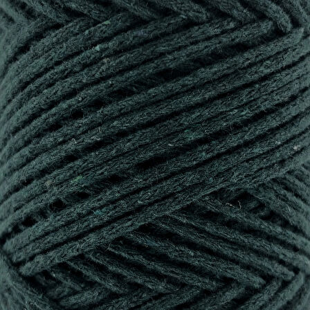 Sensy Koton Pamuk Makrome İpi 2mm Cotton Zincir Makrome Çanta İpi Supla İpi Koton İp Nefti Yeşili