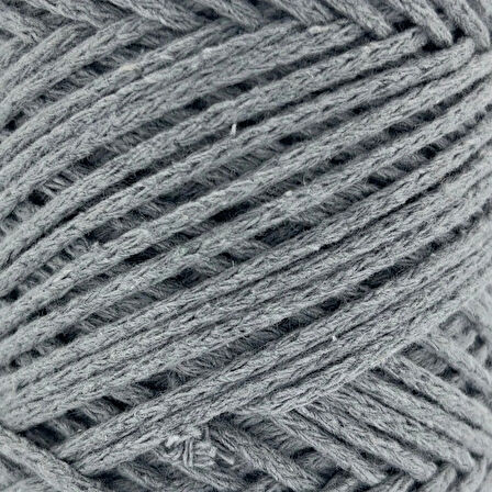 Sensy Koton Pamuk Makrome İpi 2mm Cotton Zincir Makrome Çanta İpi Supla İpi Koton İp Açık Gri