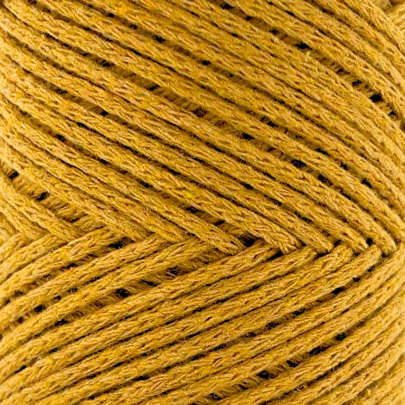 Sensy Koton Pamuk Makrome İpi 2mm Cotton Zincir Makrome Çanta İpi Supla İpi Koton İp Hardal