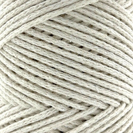 Sensy Koton Pamuk Makrome İpi 2mm Cotton Zincir Makrome Çanta İpi Supla İpi Koton İp Naturel Doğal Beyaz