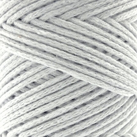 Sensy Koton Pamuk Makrome İpi 2mm Cotton Zincir Makrome Çanta İpi Supla İpi Koton İp Optik Beyaz