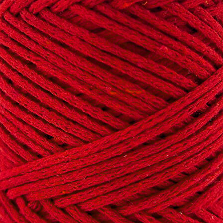 Sensy Koton Pamuk Makrome İpi 2mm Cotton Zincir Makrome Çanta İpi Supla İpi Koton İp Kırmızı