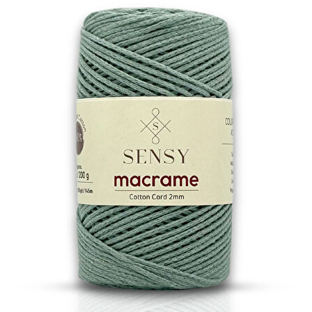 Sensy Koton Pamuk Makrome İpi 2mm Cotton Zincir Makrome Çanta İpi Supla İpi Koton İp Ada Çayı