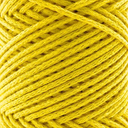 Sensy Koton Pamuk Makrome İpi 2mm Cotton Zincir Makrome Çanta İpi Supla İpi Koton İp Sarı
