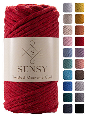 SENSY Premium Taranan Makrome Makrame Taranabilir Pamuk Makrome İpi