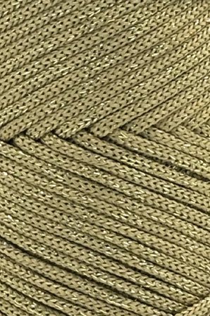 Simli Polyester 3 mm Makrome İpi Hardal 250 Gr Supla İpi ve Çanta İpi Polyester İpliği