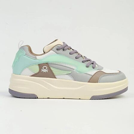 Benetton Kadın Beyaz - Lila Sneaker BNI10001-01