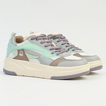 Benetton Kadın Beyaz - Lila Sneaker BNI10001-01