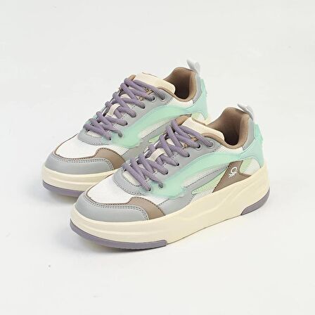 Benetton Kadın Beyaz - Lila Sneaker BNI10001-01