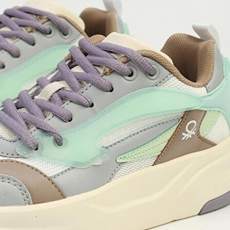 Benetton Kadın Beyaz - Lila Sneaker BNI10001-01