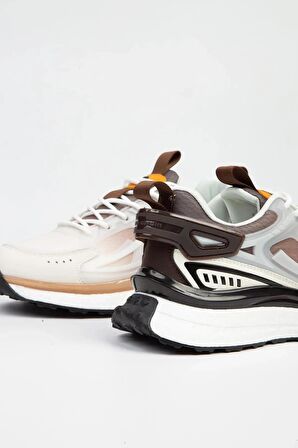 PCI-10105 İthal Erkek Spor Ayakkabı-Beyaz Kahve