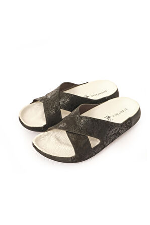 Polo Club Parlak Siyah Kadın Terlik PO-1133