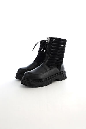 Kadın Pc-54153 Önü Fermuarlı Kapitoneli Bot - Siyah | 40