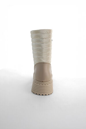 Kadın Pc-54153 Önü Fermuarlı Kapitoneli Bot - Krem | 40