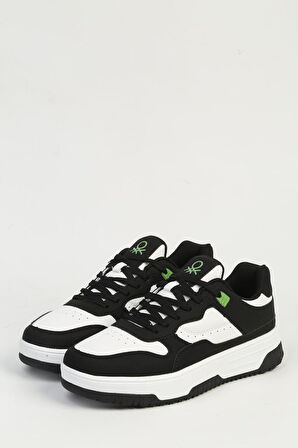 Benetton BNI-11509 Unisex Sneaker Ayakkabı Beyaz Siyah 36-40 