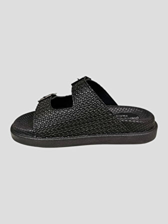 PİERRE CARDİN PC-54687 ÇİFT TOKALI KADIN TERLİK BASKILI SİYAH