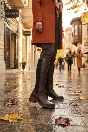 Pierre Cardin 56090 Arkası Strej 5 Cm Topuk Yüksekliği Kaymaz Taban Kadın Çizme
