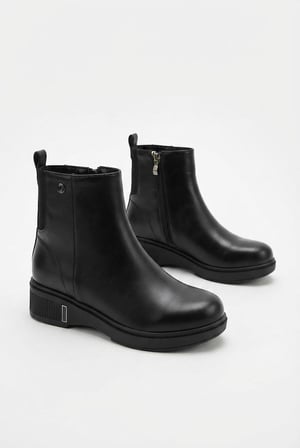 Pierre Cardin 56116 Parlak Fermuarlı Lastik Taban Kalın Topuklu Kadın Bot
