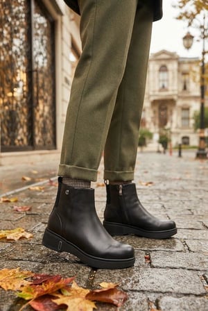Pierre Cardin 56116 Parlak Fermuarlı Lastik Taban Kalın Topuklu Kadın Bot