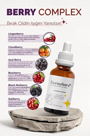 Aydınlatıcı Ve Ton Eşitleyici Vitamin C Serum ( Ferulic Acid, Hyaluronic Acid ) - 30ml