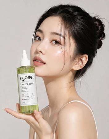Ryosei Matcha Yüz Toniği 200 ml | Matcha & Pirinç Özlü | Niacinamide + Salisilik Asit | Japon Formüllü