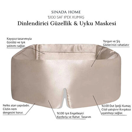 ipek Uyku Maskesi %100 Saf Dut İpek Kumaş Bambu Dolgu Yoga Göz Bandı (Kırışıklık ve Işık Önleyici)