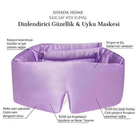 ipek Uyku Maskesi %100 Saf Dut İpek Kumaş Bambu Dolgu Yoga Göz Bandı (Kırışıklık ve Işık Önleyici)