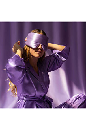 ipek Uyku Maskesi %100 Saf Dut İpek Kumaş Bambu Dolgu Yoga Göz Bandı (Kırışıklık ve Işık Önleyici)