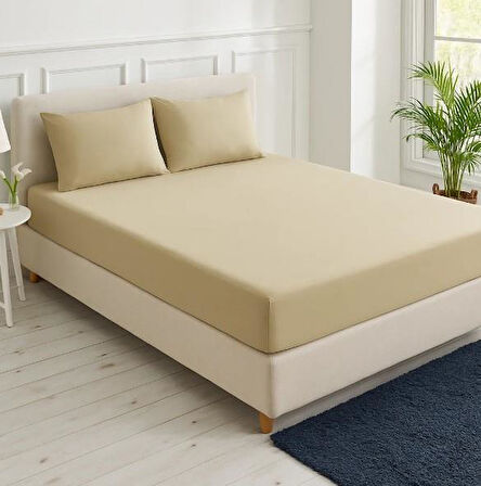 Sinada Home Bej Renk Lastikli Çarşaf Seti