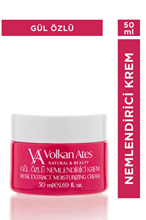 Volkan Ates Natural & Beauty Gül Özlü Nemlendirici Krem Cam Kavanoz 50 ml