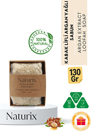 Kabak Lifli Argan Yağlı Sabun 130 gr | Peeling Etkili, Nemlendirici ve Arındırıcı Sabun