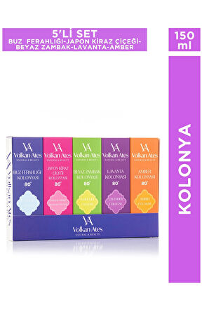 Volkan Ates Natural & Beauty 5'li Parfümlü Kolonya Seti 150 ml 