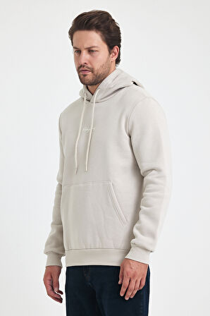 3 İp Şardonlu Kapuşonlu Baskılı Cepli Sweatshirt 5281
