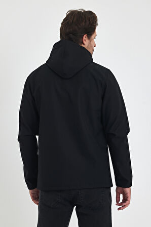 Erkek Kapşunlu Fermuarlı Softshell Mont  6044-1