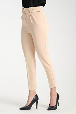 Kadın Kemerli Kumaş Pantolon 2988