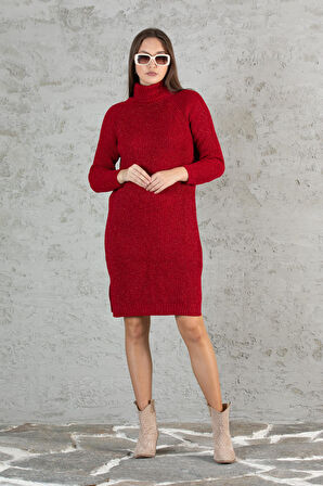 Kadın Balıkçı Yaka Sim Garnili Triko Tunik 055