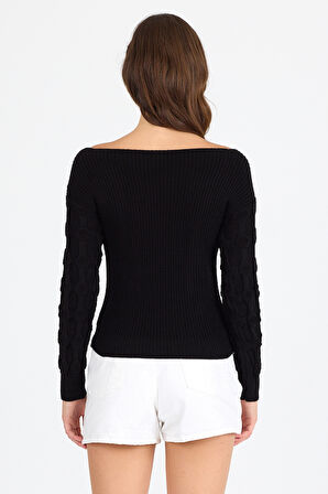 Kadın Selanik Örgü Triko Bluz 2699 (Standart Beden s-m-l-xl Beden Uyumludur)