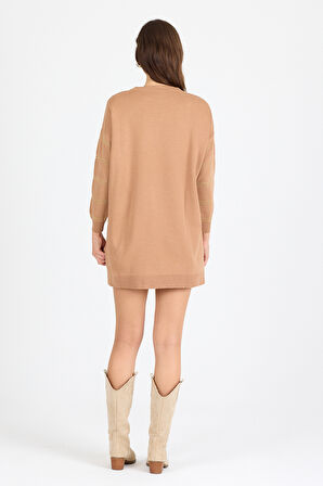 Kadın Sim Garnili Bisiklet Yaka Triko Bluz 21014 (Standart Beden s-m-l-xl Beden Uyumludur)
