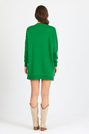 Kadın Sim Garnili Bisiklet Yaka Triko Bluz 21014 (Standart Beden s-m-l-xl Beden Uyumludur)