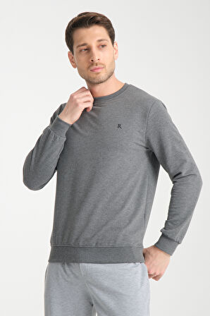 Erkek Uzun Kol Bisiklet Yaka Sweatshirt 3206