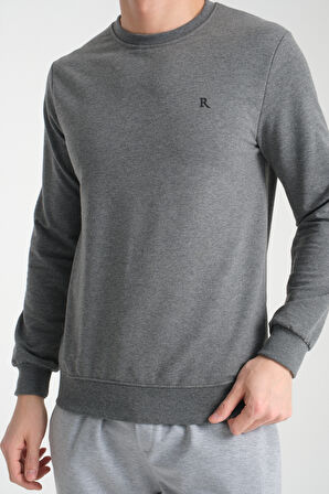 Erkek Uzun Kol Bisiklet Yaka Sweatshirt 3206
