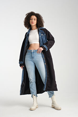 Kadın Denim Trençkot 1076