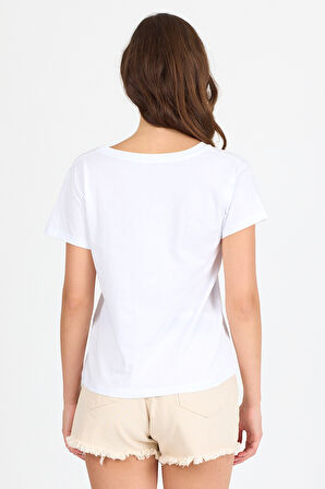 Kadın V Yaka T-shirt 3005